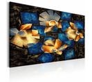 Tableau Fleurs Géométriques 120 X 80 Cm Bleu