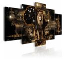 Tableau Lion D'or 100 X 50 Cm Marron