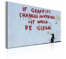 Tableau « Si Les Graffitis Changeaient Quelque Chose » Par Banksy 60 X 40 Cm Blanc