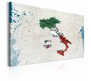 Tableau Carte Italie 60 X 40 Cm Blanc