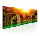 Tableau Nature Magnifique Cascade 120 X 40 Cm Vert