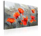 Tableau Coquelicots (aquarelle) 90 X 60 Cm Rouge