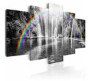 Tableau Arc En Ciel Sur Gris 200 X 100 Cm Noir