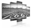 Tableau Route 66 Noir Et Blanc 200 X 100 Cm Noir