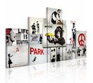 Tableau Crimes Street Art De Banksy 200 X 100 Cm Blanc