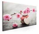 Tableau Galets Tricolores Larges 100 X 45 Cm Rose