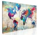 Tableau Mur Fissuré De Carte Du Monde 225 X 90 Cm Beige