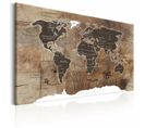 Tableau Carte Du Monde Mosaïque En Bois 120 X 80 Cm Bois Clair