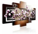 Tableau Jardin Zen Et Magnolia 100 X 50 Cm Marron