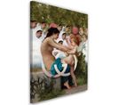 Tableau Tableau Toile XXL Fille Et Cupidon Image Décor 50 X 70 Cm Blanc