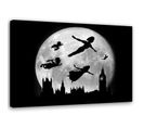 Tableau Peter Pan Silhouettes Sur Fond De Lune 70 X 50 Cm Noir