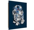 Tableau Bois Star Wars R2-d2 50 X 70 Cm Bleu