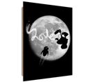 Tableau Bois Wall-e Love 40 X 60 Cm Noir