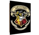 Tableau Bois Game Of Throne Westeros Blason Poudlard 50 X 70 Cm Noir