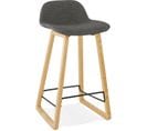 Tabouret Bar Bois Noir 47x46x86,5cm