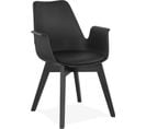 Fauteuil Scandinave Rembourré Assise Et Pieds Noir