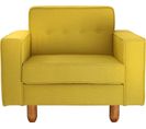 Fauteuil Tissu Jaune 96x84x80cm