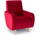 Fauteuil Tissu Rouge 72x55x92cm