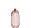 Lampe Suspendue Verre Rose 15x15x34cm