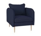 Fauteuil Rembourré Mousse Haute Résilience Tissu Bleu