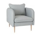 Fauteuil Rembourré Mousse Haute Résilience Tissu Gris Clair