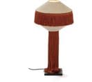 Lampe Métal Lin Tissu Noir Ocre Naturel 30x30x62