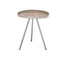 Table D’appoint Ronde En Métal Taupe 41x41x47cm