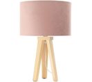 Lampe De Table Tissu Rose 30x30x46cm