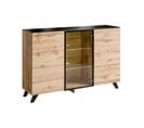 Buffet, Bahut Modèle Tino + LED. Meuble Type Scandinave