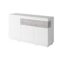 Buffet, Bahut, Enfilade Kiles Trois Portes Et Un Tiroir. Coloris Blanc Et Gris. Style Design