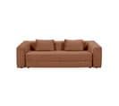 Muscat - Canapé Droit Convertible 3 Places En Tissu, Made In France - Terracotta
