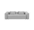 Muscat - Canapé Droit Convertible 3 Places En Tissu, Made In France - Gris Clair