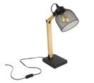 Lampe De Bureau Articulée "grille" 38cm Naturel et Noir