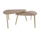 Lot De 2 Tables Gigognes "forme Galet" 80cm Naturel