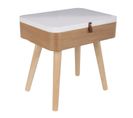 Table De Chevet Vintage Elin - L. 40 X H. 54 Cm - Blanc