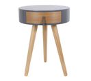 Table De Chevet 1 Tiroir "nora" 46cm Gris