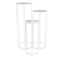 Lot De 3 Tables D'appoint "sellette" 90cm Blanc