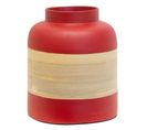 Pot Décoratif "bambou" 22cm Rouge