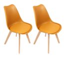 Chaise Scandinave Avec Assise Rembourrée (lot De 2) Jaune