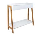 Console 1 Tiroir "malaga" 83cm Blanc et Naturel