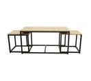 Lot De 3 Tables Basses "seattle" 90cm Naturel