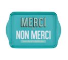 Plateau De Service Imprimé "merci" 21cm Bleu