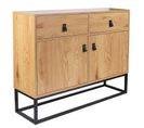 Buffet Design Bois Et Métal Abbott - L. 100 X H. 80 Cm - Marron