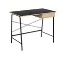 Bureau Industriel En Bois Et Métal - L.100 X H.75 Cm - Noir