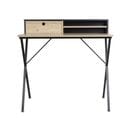 Bureau En Métal Noir 1 Tiroir Et Rangements  - L90 cm