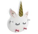 Patère 4 Accroches "nuage Licorne" 30cm Blanc