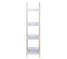 Étagère Déco 4 Niveaux "bois" 117cm Blanc