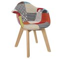 Fauteuil Enfant H58 Cm Patchwork Scandinave - Multicolore