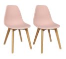 Chaise Scandinave En Hëtre Et Polypropylène (lot De 2) Rose