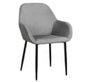 Fauteuil Velours Côtelé Giulia Gris - Gris